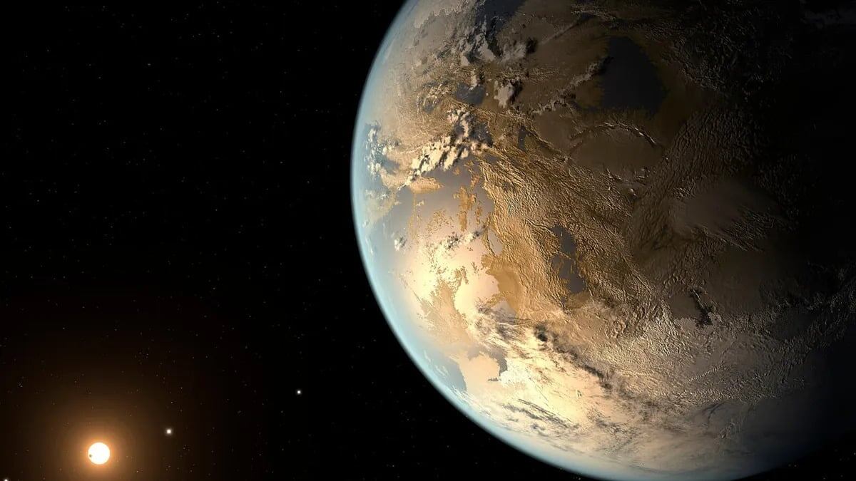    Экзопланета Kepler-186f, расположенная в обитаемой зоне, в представлении художника / © NASA Ames/SETI Institute/JPL-CalTech via Wikimedia Commons