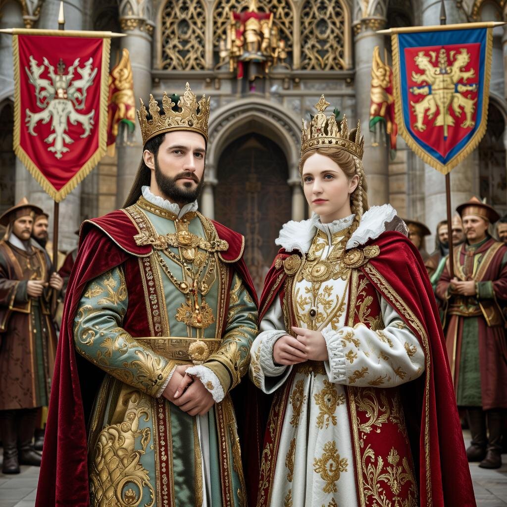 Изображение Петра и Февронии, как они могли бы выглядеть в середине 16 века.