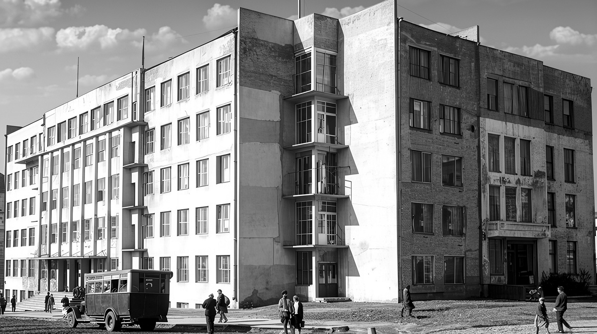 Здание треста «Запсибзолото». Красный проспект, 1. Новосибирск. Историческая фотография.