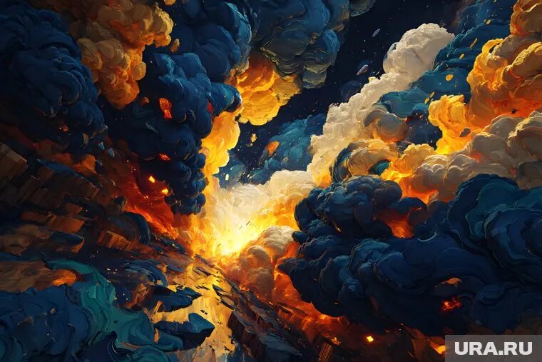 В украинской столице прогремели взрывы. Фото: Создано в Midjourney © URA.RU