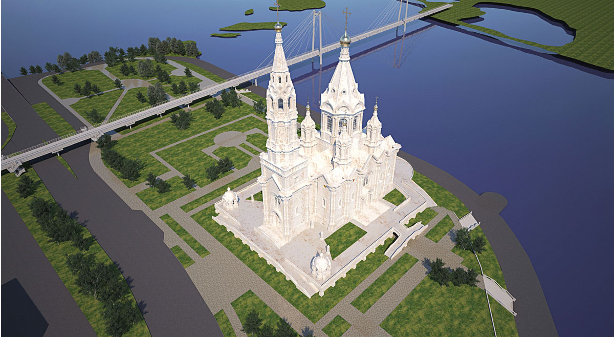 Визуализация из проекта восстановления храма, выполненного бюро Архитекton