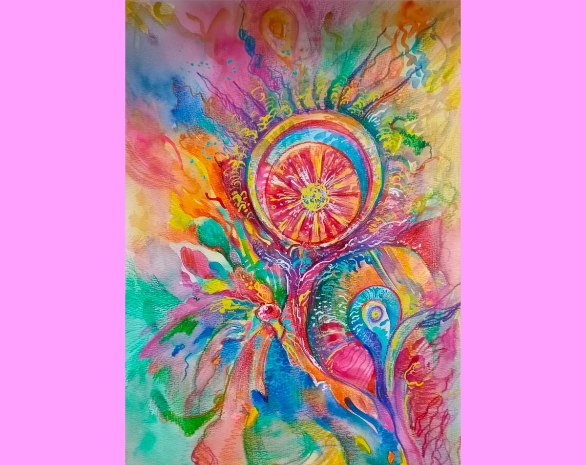 «Цветок знаний», бумага, смешанная техника, 2025 год. Светлана Колодиева