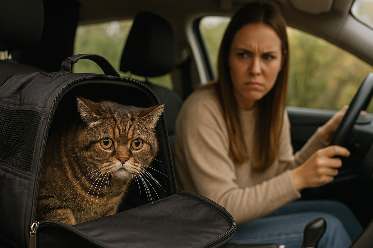 кошка едит к ветеринару