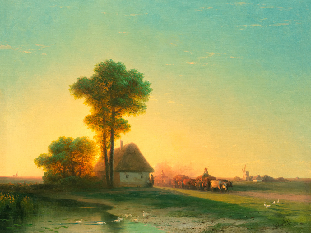 Картина И. Айвазовского «Вечер на Украине» (1886). Артикул: 129864