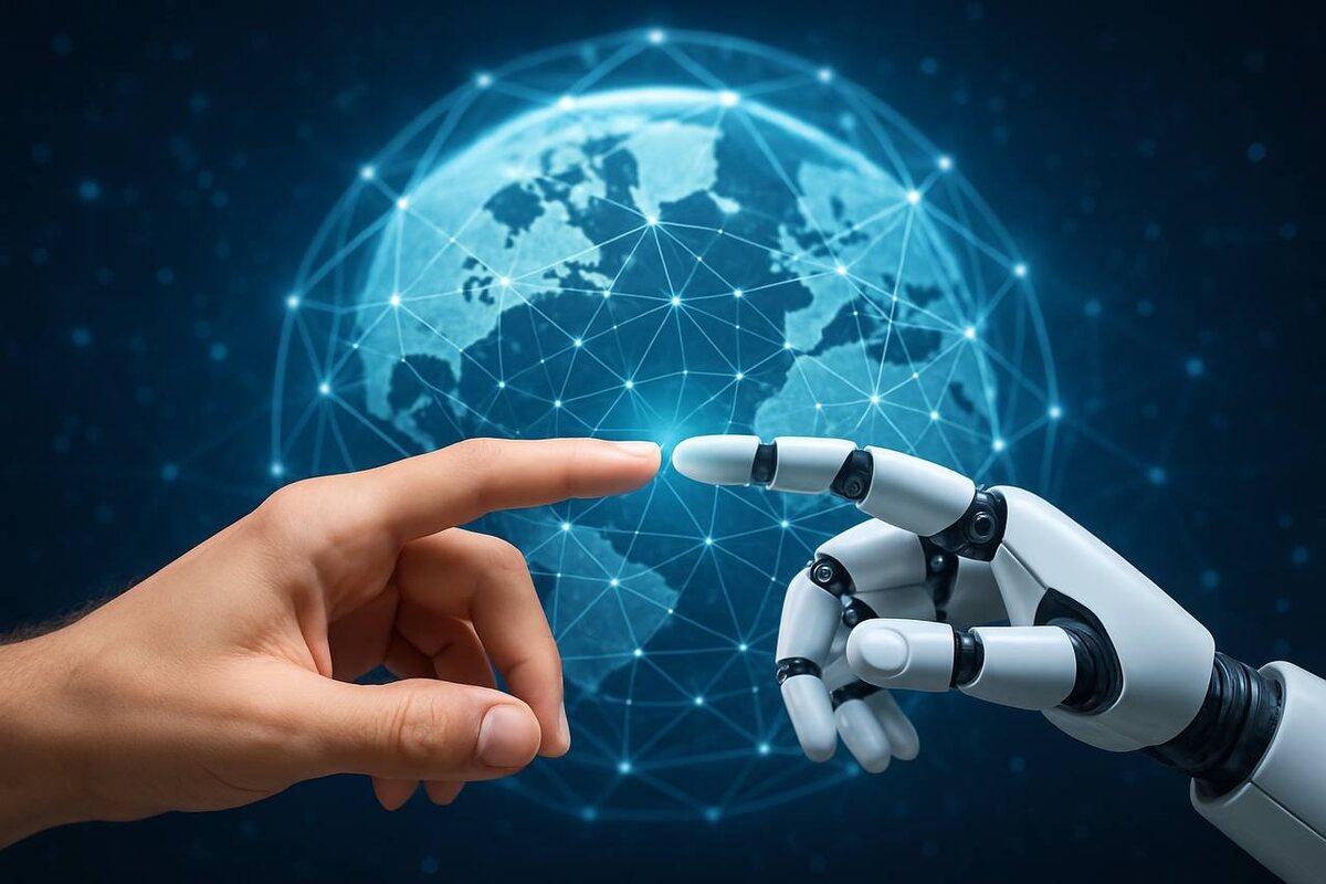 "ИИ и человек" (сгенерировано нейросетью)