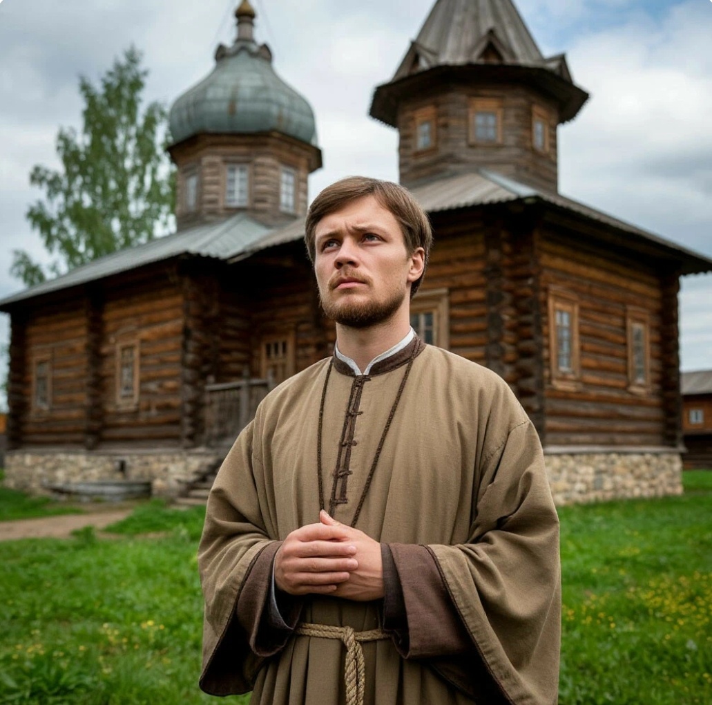 Алеша Карамазов у храма - авторское видение героя.