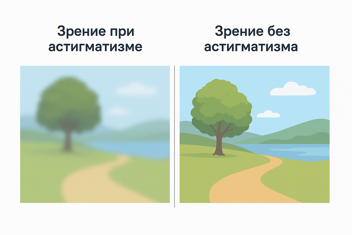 Подобная расфукосировка может быть признаком не только астигматизма, но и других нарушений рефракции. Важна консультация офтальмолога для точного определения причины