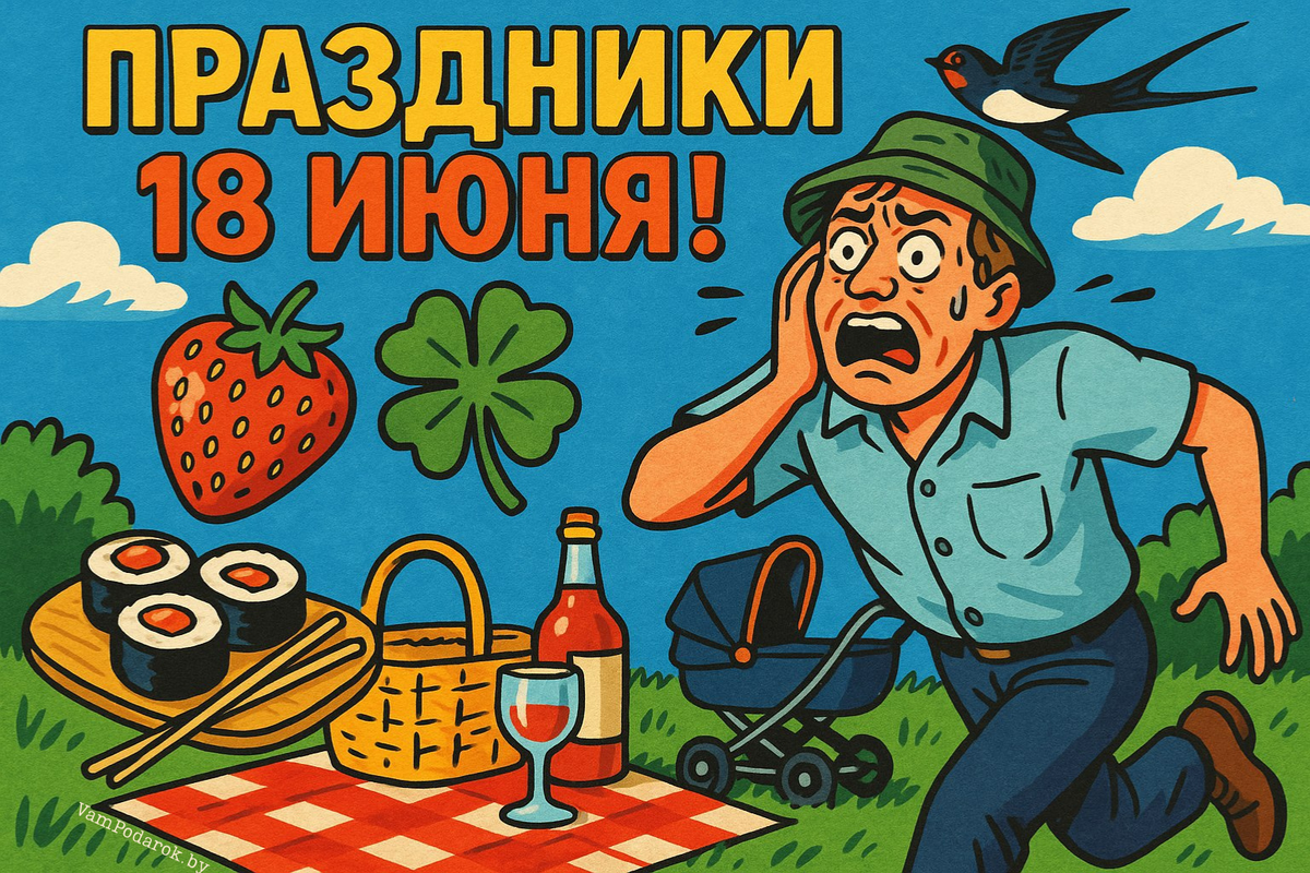 Праздники 18 июня 2025 года: Международный день суши, День клубники, День пикника, День паники и другие события