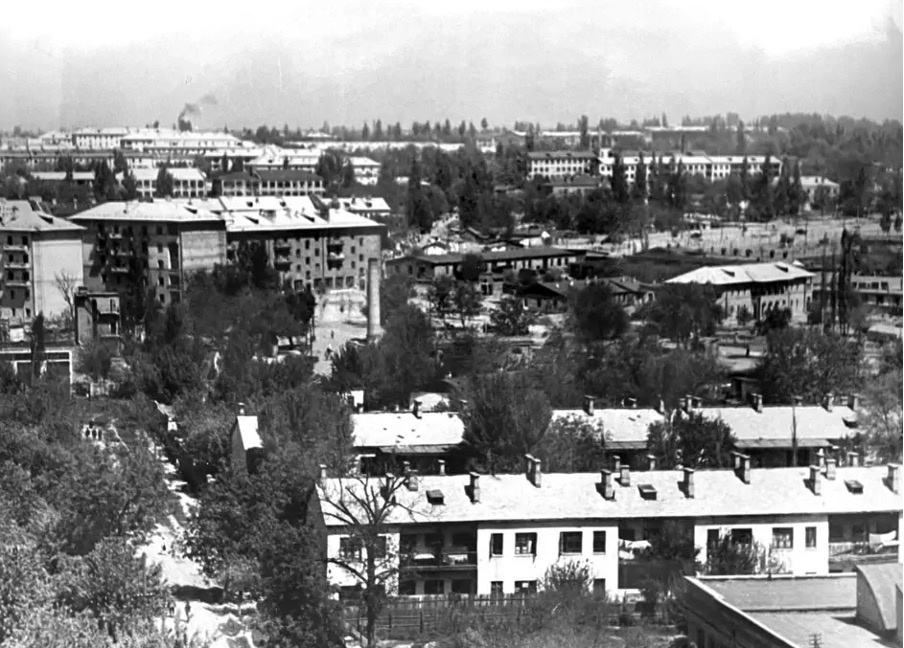 Панорама посёлка Ташкентского текстилькомбината, 1958-1964