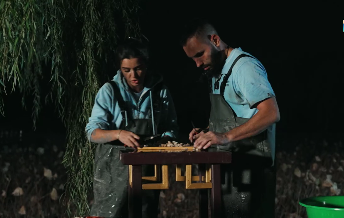 Ксения Бородина и Николай Сердюков в шоу "Сокровища императора". Кадр ТНТ.