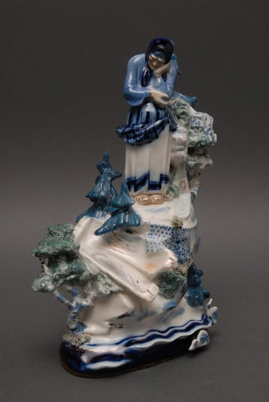 Старуха с развалившимся корытом. Работа С.Д. Лебедевой к "Сказке о Рыбаке и рыбке". (Триптих). / Из открытых источников.