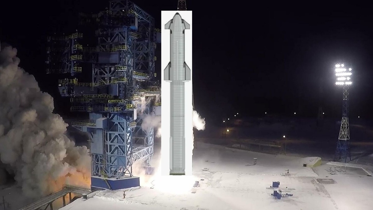 двухступенчатая РН на стартовом столе Ангара