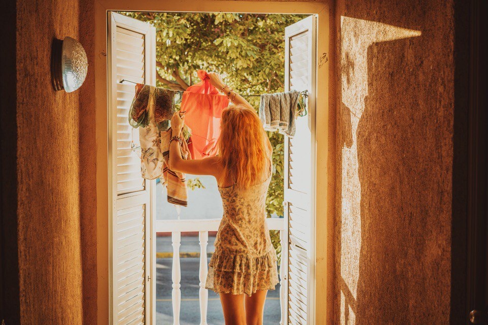 я на Кубе сушу бельё