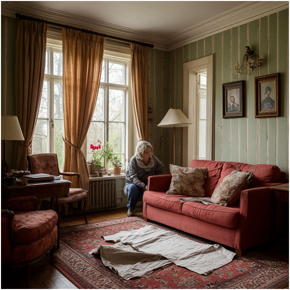 Сгенерировано ИИ- обнаружение подклада в диване после гостей.