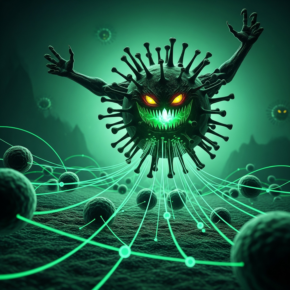 Передача вируса под микроскопом 