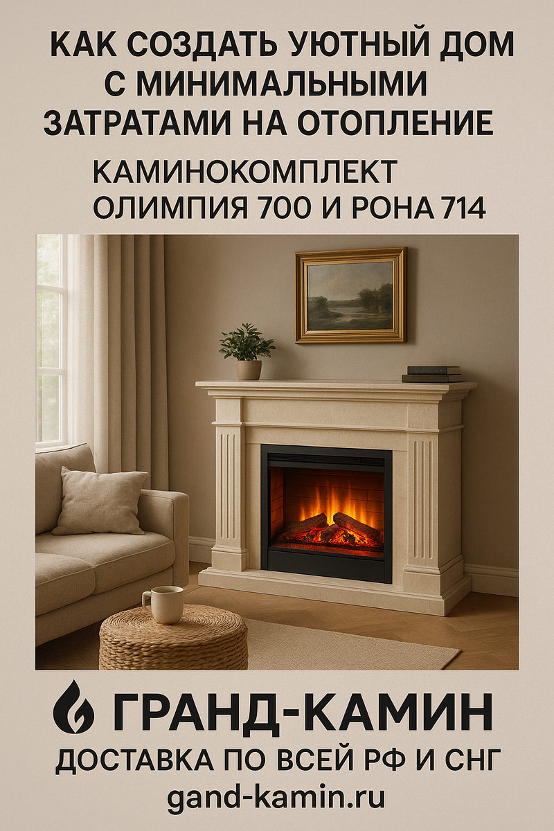    Каминокомплект Олимпия 700 и Рона 714 Ш: как создать уютный дом с минимальными затратами на отопление Kamin
