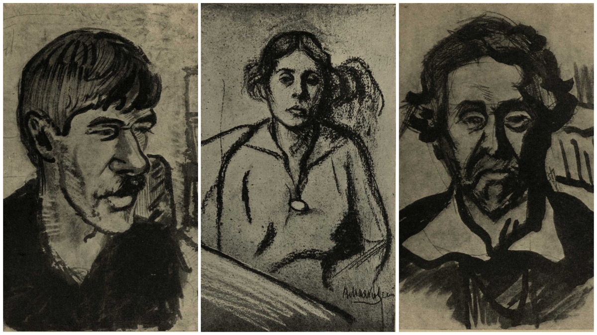 Рисунки Владимира Маяковского: Корней Чуковский, Лиля Брик, Илья Репин