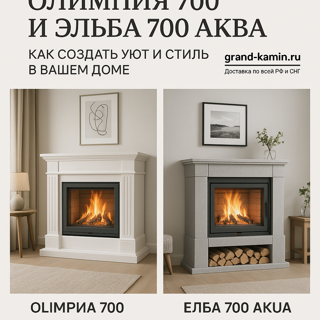    Современные каминокомплекты Олимпия 700 и Эльба 700 АКВА Ш: как создать уют и стиль в вашем доме Kamin