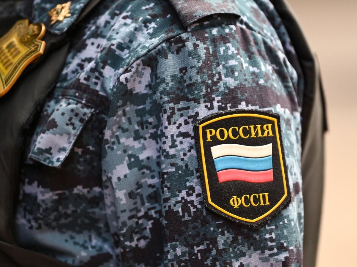    Нашивка на рукаве сотрудника Федеральной службы судебных приставов© РИА Новости / Максим Блинов