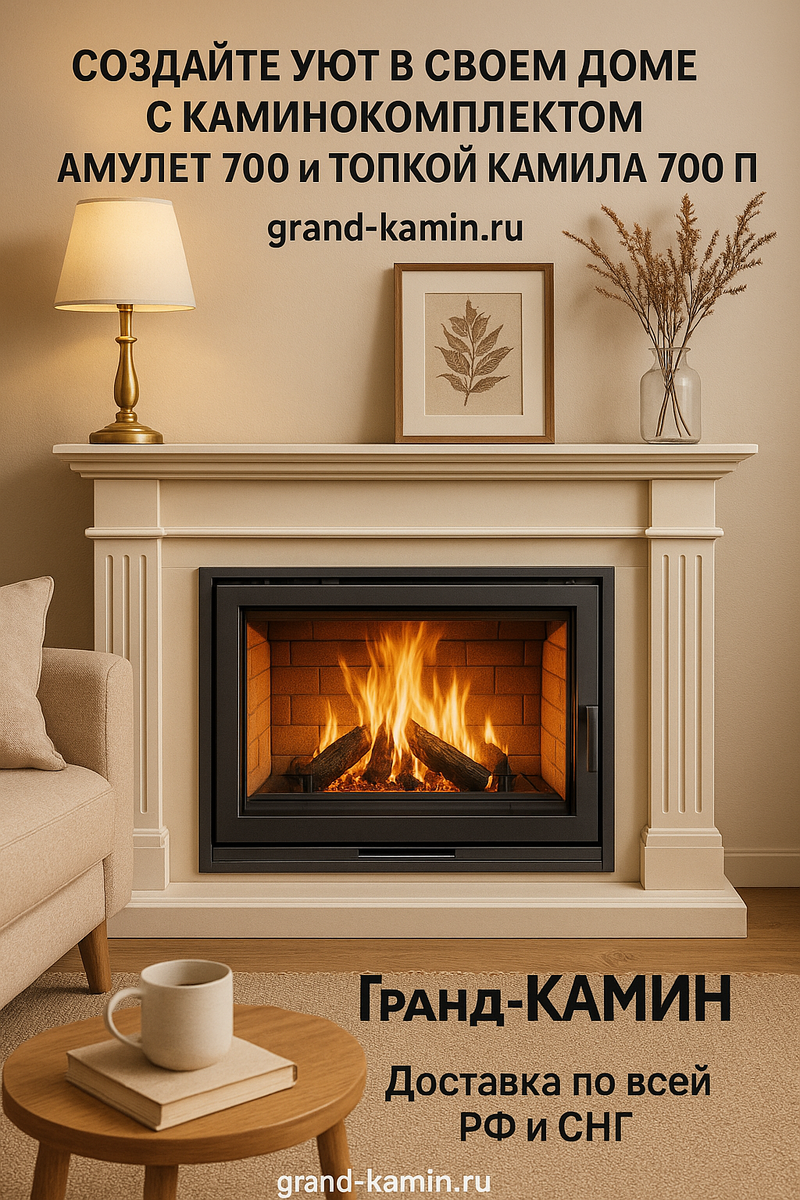    Создайте уют в своем доме с каминокомплектом Амулет 700 и топкой Камилла 700 П для тепла и стиля Kamin