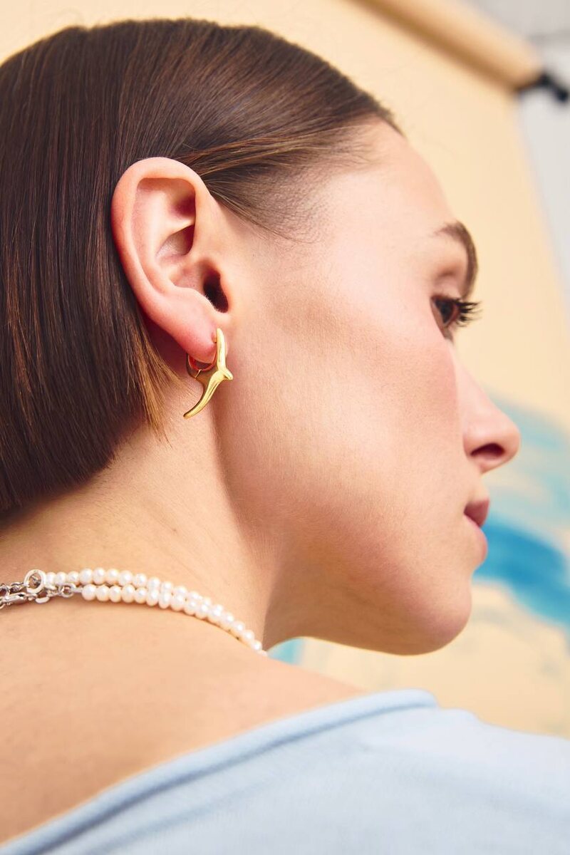 Серебряные серьги «Птицы» gold