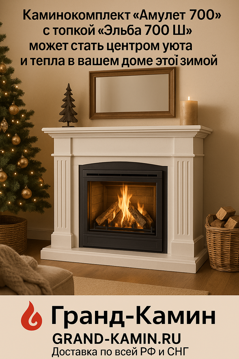    Как каминокомплект «Амулет 700» с топкой «Эльба 700 Ш» может стать центром уюта и тепла в вашем доме этим зимой Kamin