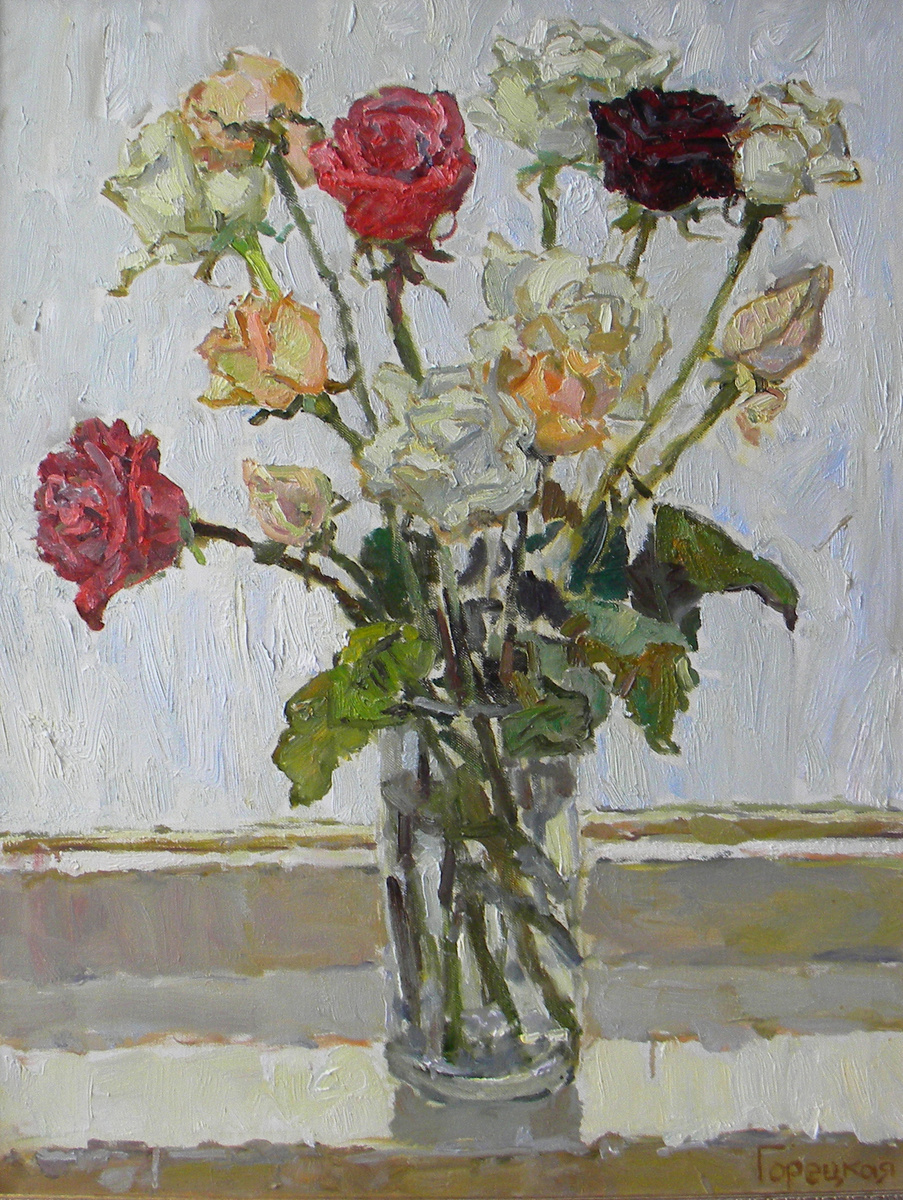 Полина Горецкая "Розы" 2020 холст, масло 70х50