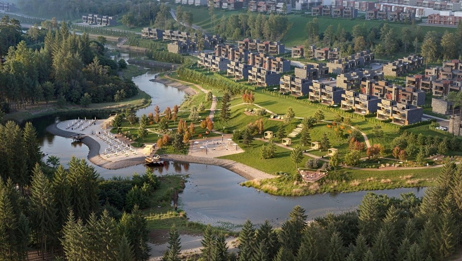    Вид на набережную клубного жилого комплекса "Моменты.Repino" в поселке Ленинское Выборгского района Ленобласти Автор фото: Дмитрий Никишев