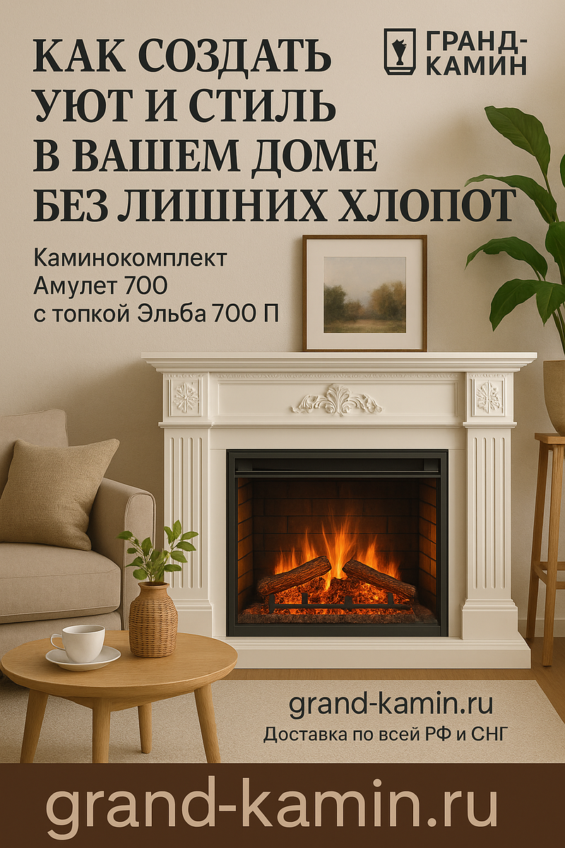    Каминокомплект Амулет 700 с топкой Эльба 700 П: как создать уют и стиль в вашем доме без лишних хлопот Kamin