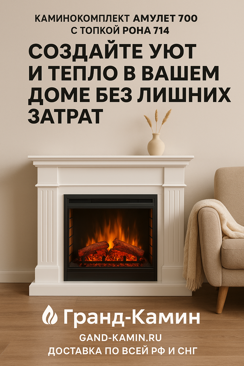    Каминокомплект Амулет 700 с топкой Рона 714 Ш: как создать уют и тепло в вашем доме без лишних затрат Kamin
