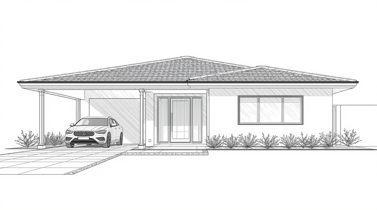 Вариант с навесом самый бюджетный, он позволяет защитить автомобиль от осадков и палящего солнца