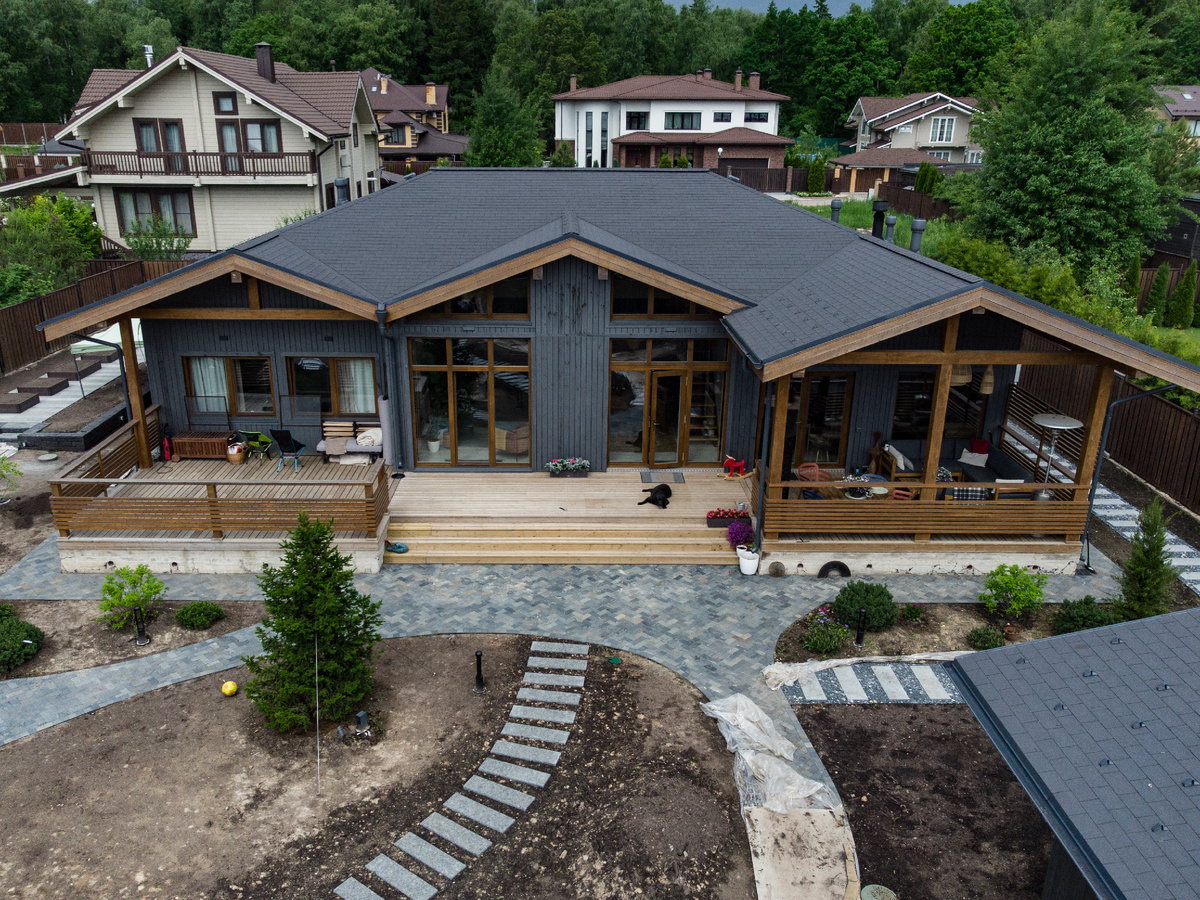 Одноэтажный деревянный дом по проекту "Пермь" компании NATURI