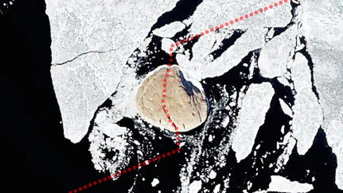 Сухопутная граница между Канадой и Данией, проходящая через остров Ганс