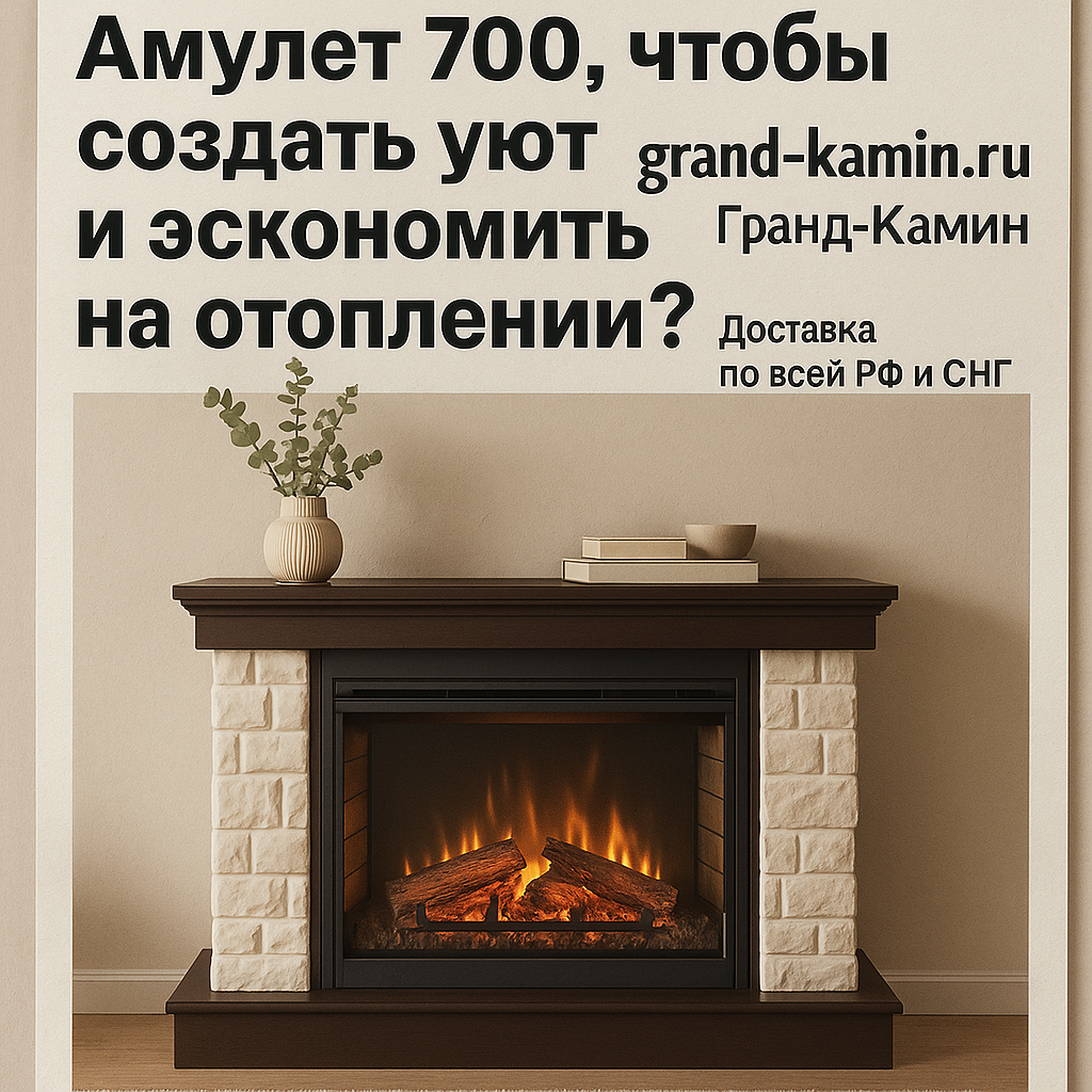    Как выбрать каминокомплект Амулет 700 чтобы создать уют и сэкономить на отоплении? Kamin