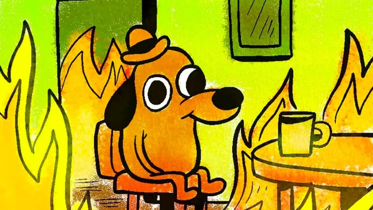 горящая собака в доме