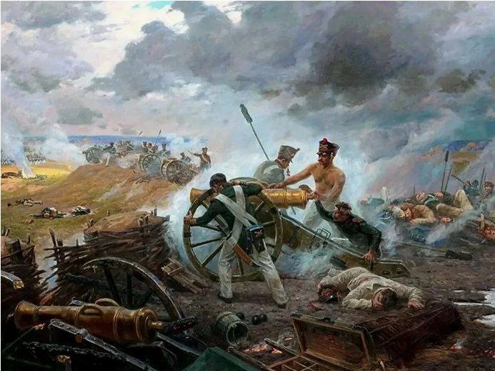 1812 год. Подвиг артиллерийской батареи Раевского. Художник: Сергей Трошин