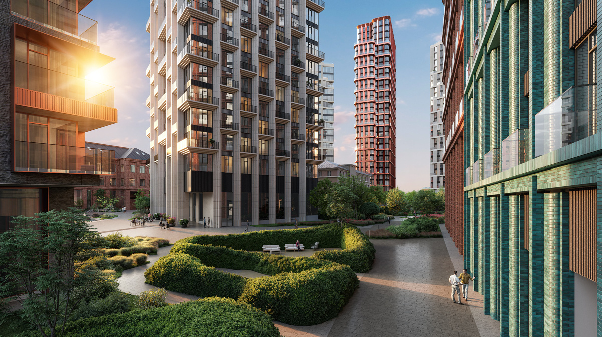 Двор-парк в элитном квартале «Тишинский бульвар»