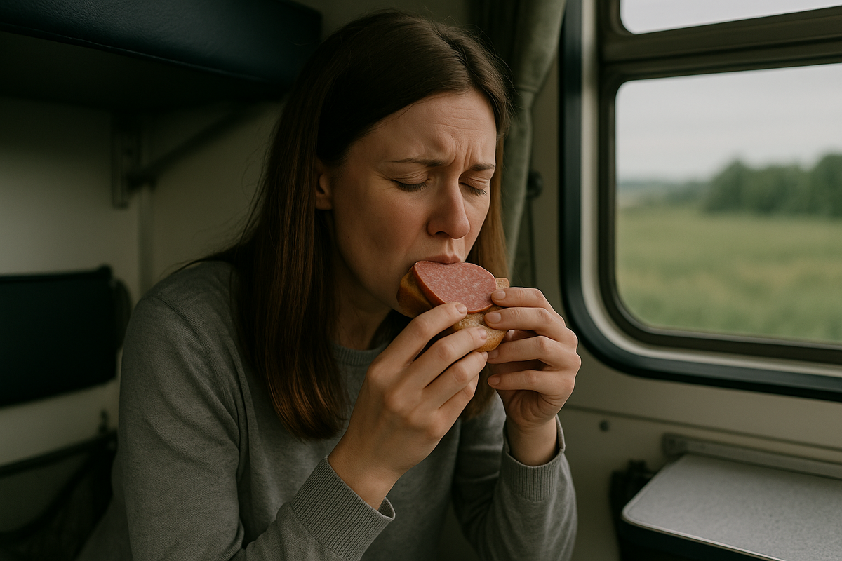 Хлеб с колбасой