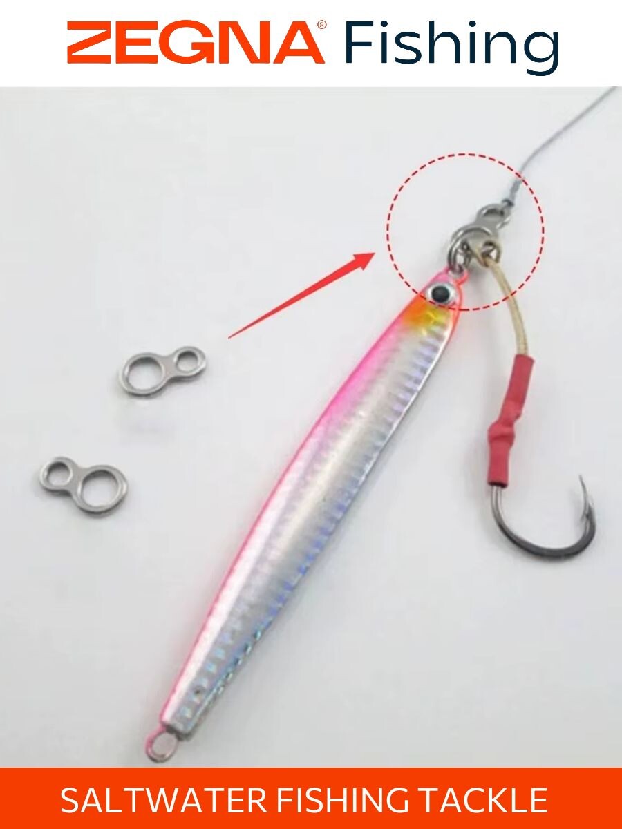 Маркерное кольцо Восьмерка для джигов и ассист крючков ZEGNA FISHING, Нержавеющая сталь  10 шт