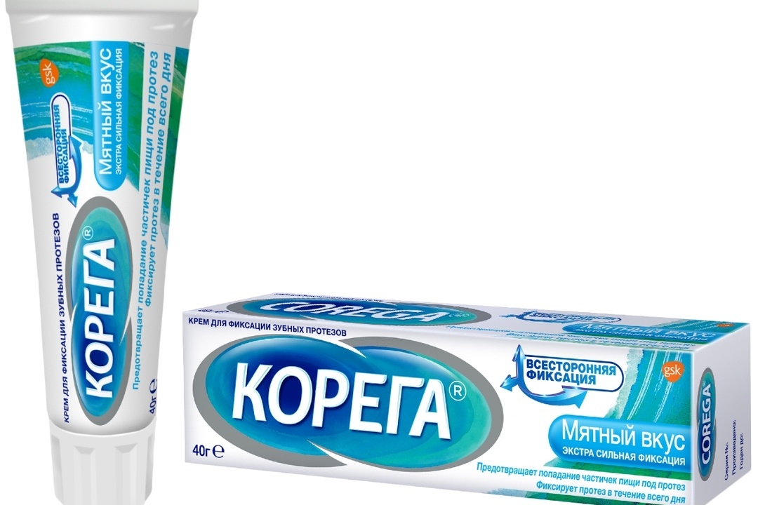 Корега Экстра Сильный Мятный, крем для фиксации зубных протезов