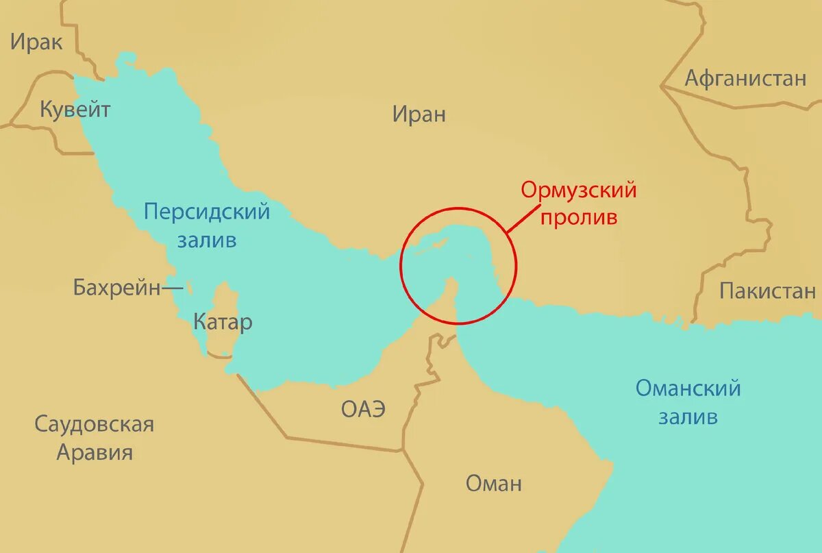 Ормузский пролив на карте