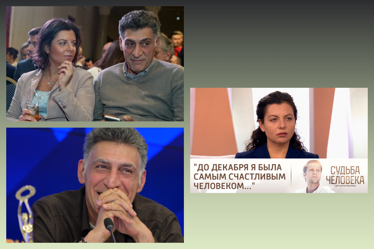 Маргарита Симоньян и Тигран Кеосаян, коллаж: скриншот с канала "Россия 1",  АНО «Евразия», 