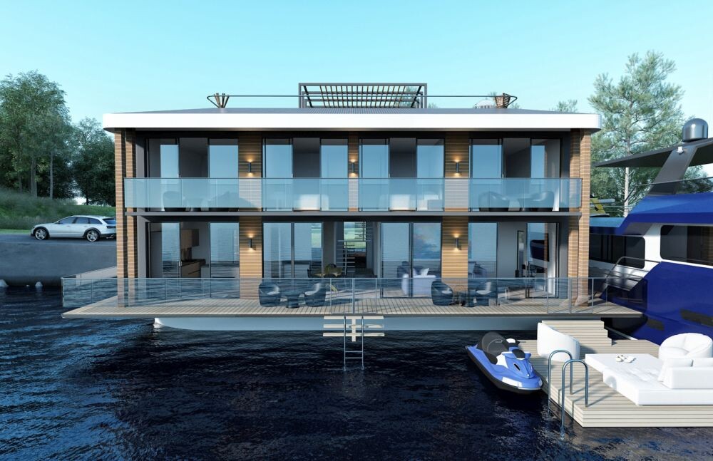 дом является причалом для морского хаусбота Sea Voyager