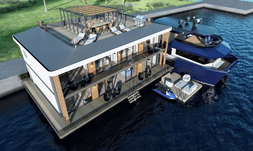 на крыше размещены солнечные панели для генерации электроэнергии