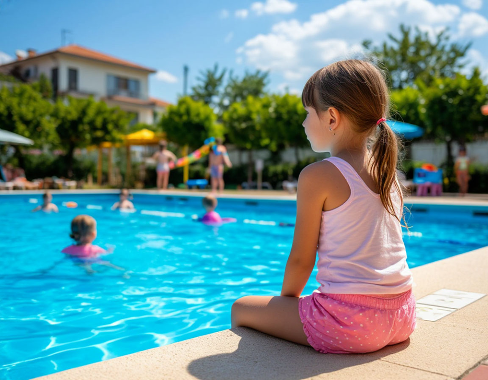 Девочка у бассейна