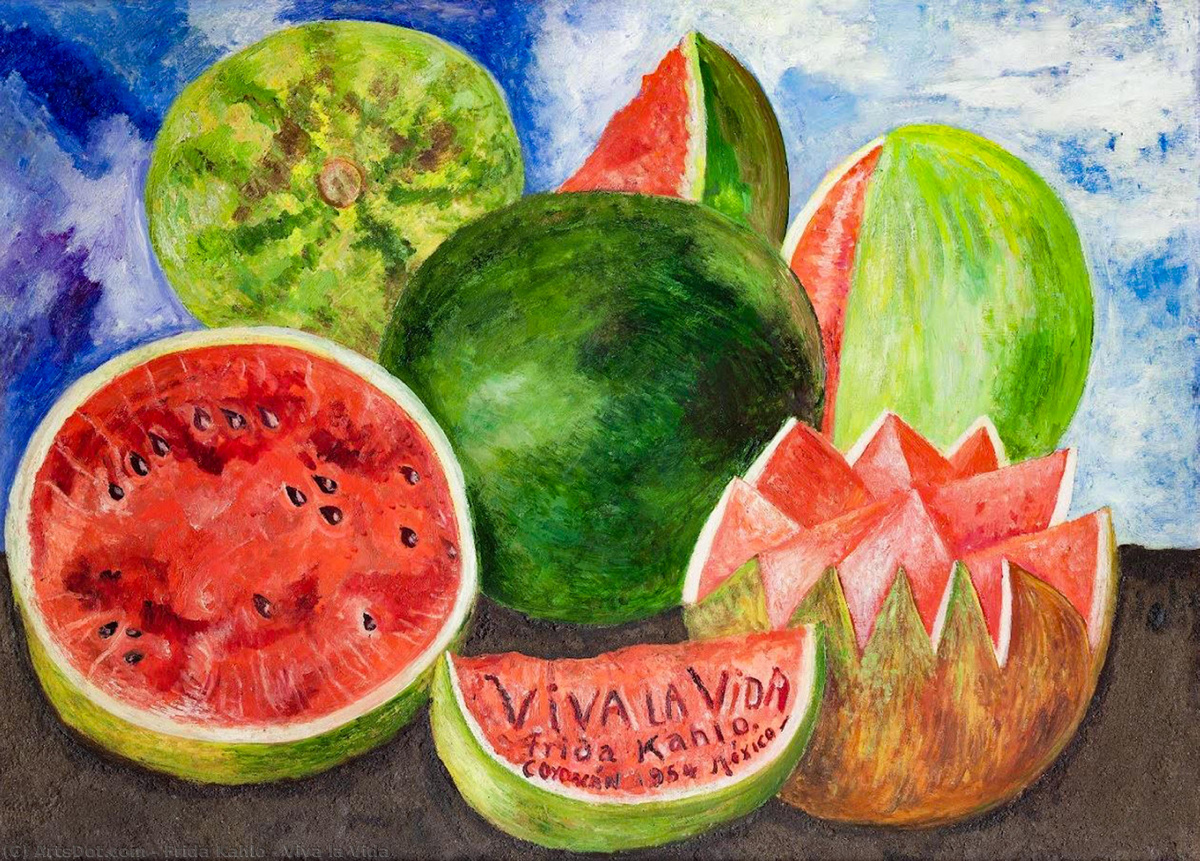 Viva la vida! (Арбузы). Фрида Кало, 1954 г.