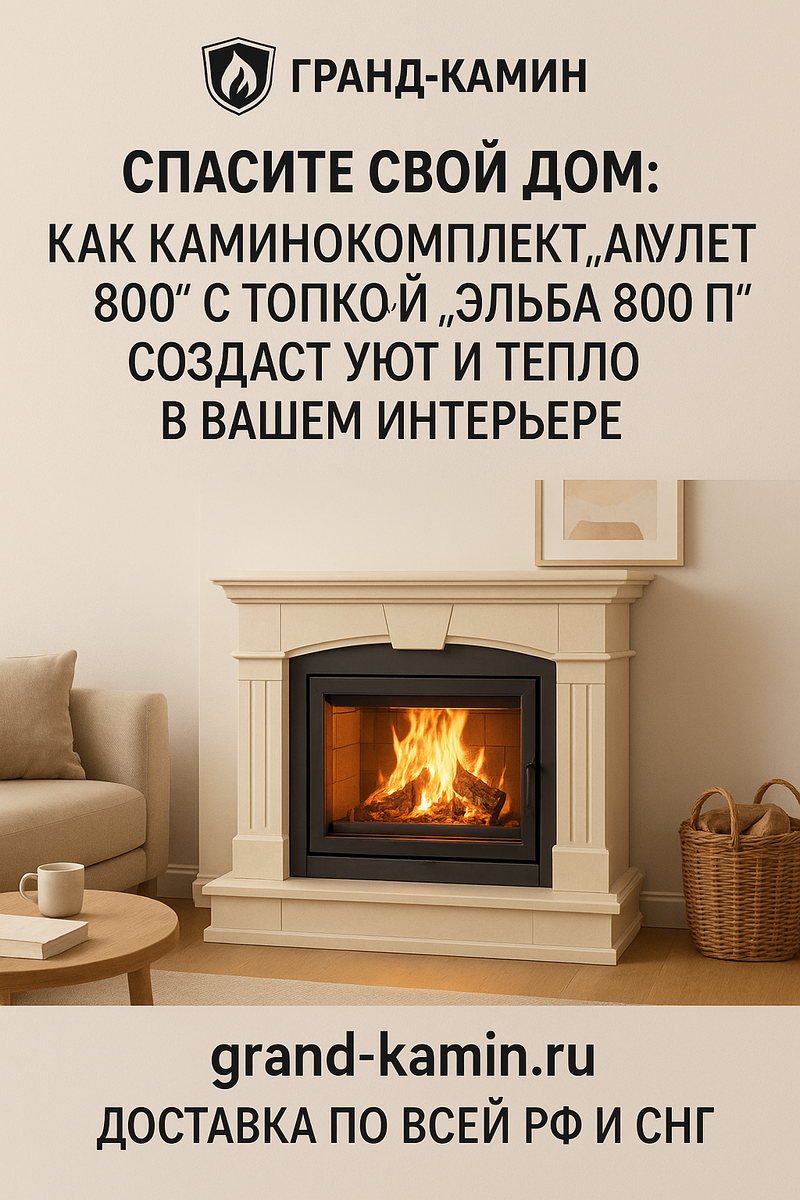    Спасите свой дом: как каминокомплект «Амулет 800» с топкой «Эльба 800 П» создаст уют и тепло в вашем интерьере Kamin