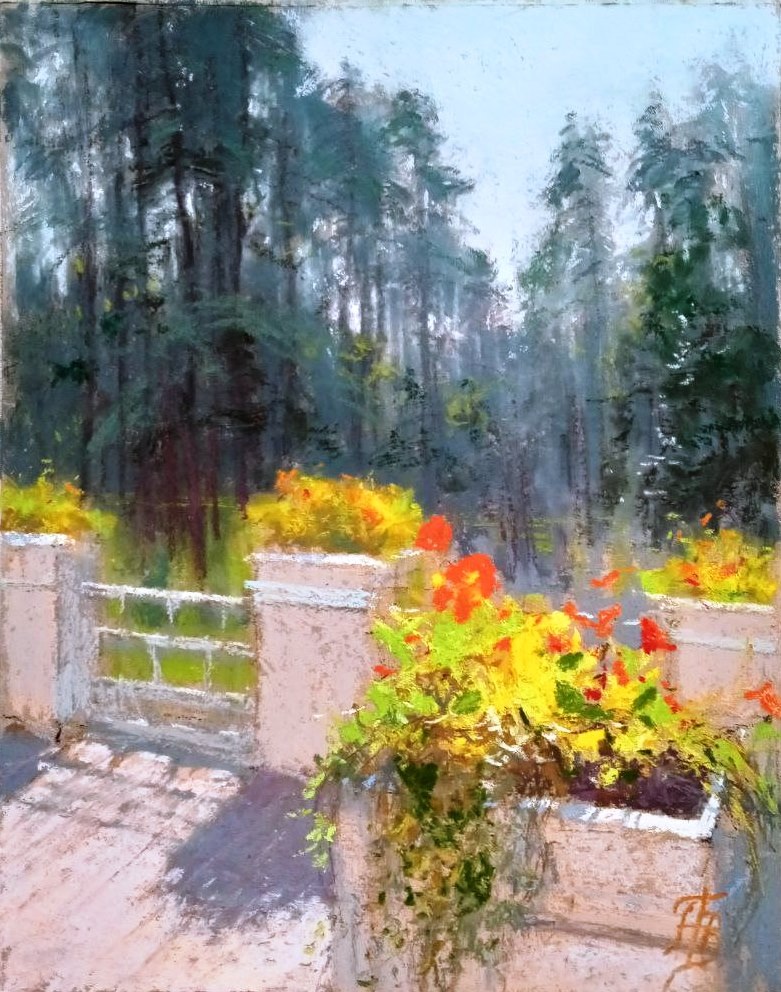 Художник Владислав татаринов, сухая пастель, мини-курс "Цветы в саду"