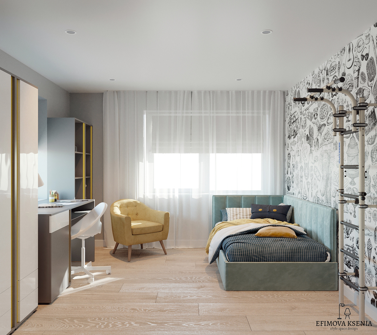 Детская комната для второклассника, проект Ксении Ефимовой
