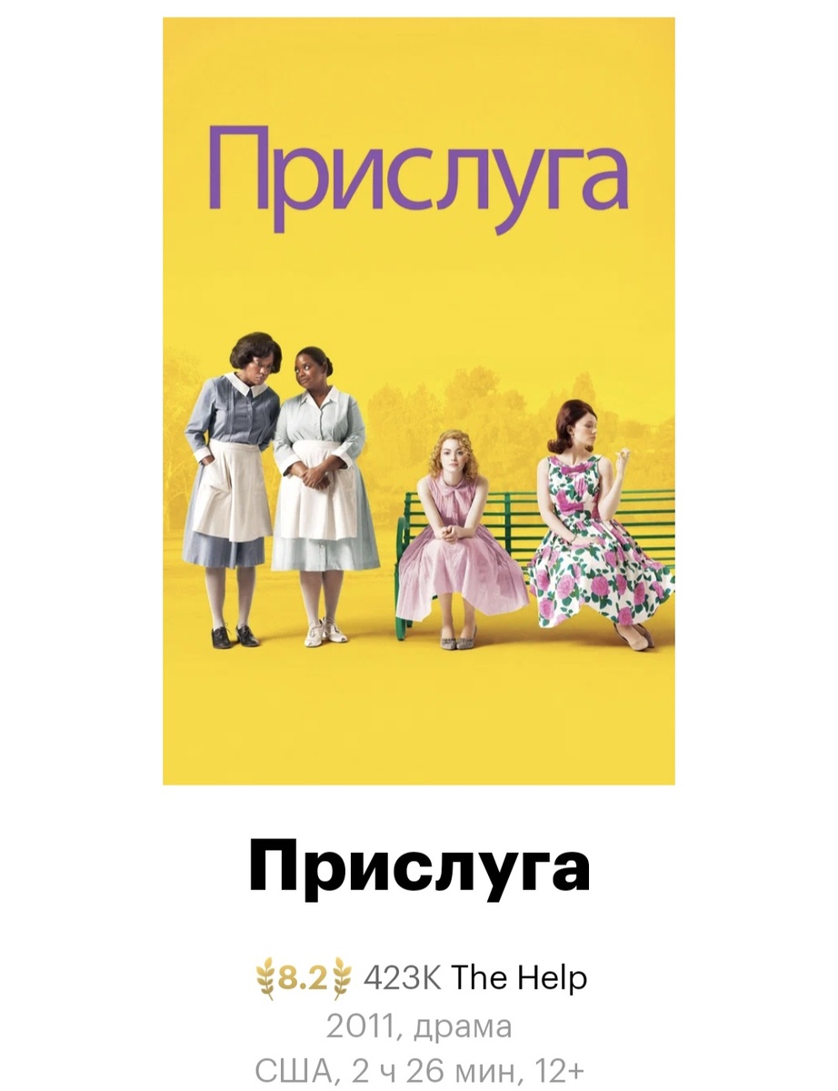 Скрин страницы экранизации с сайта КиноПоиск